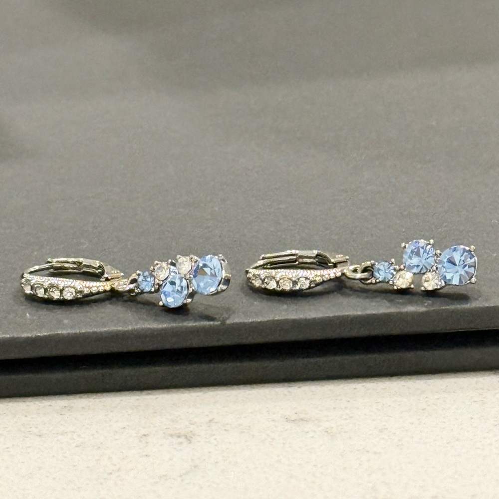 Givenchy Silver-Tone Blue Stone Scatter Cluster Bangle Bracelet & Earrings Set - Picture 4 of 5